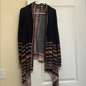 Stylish Black and Orange Women's Cardigan